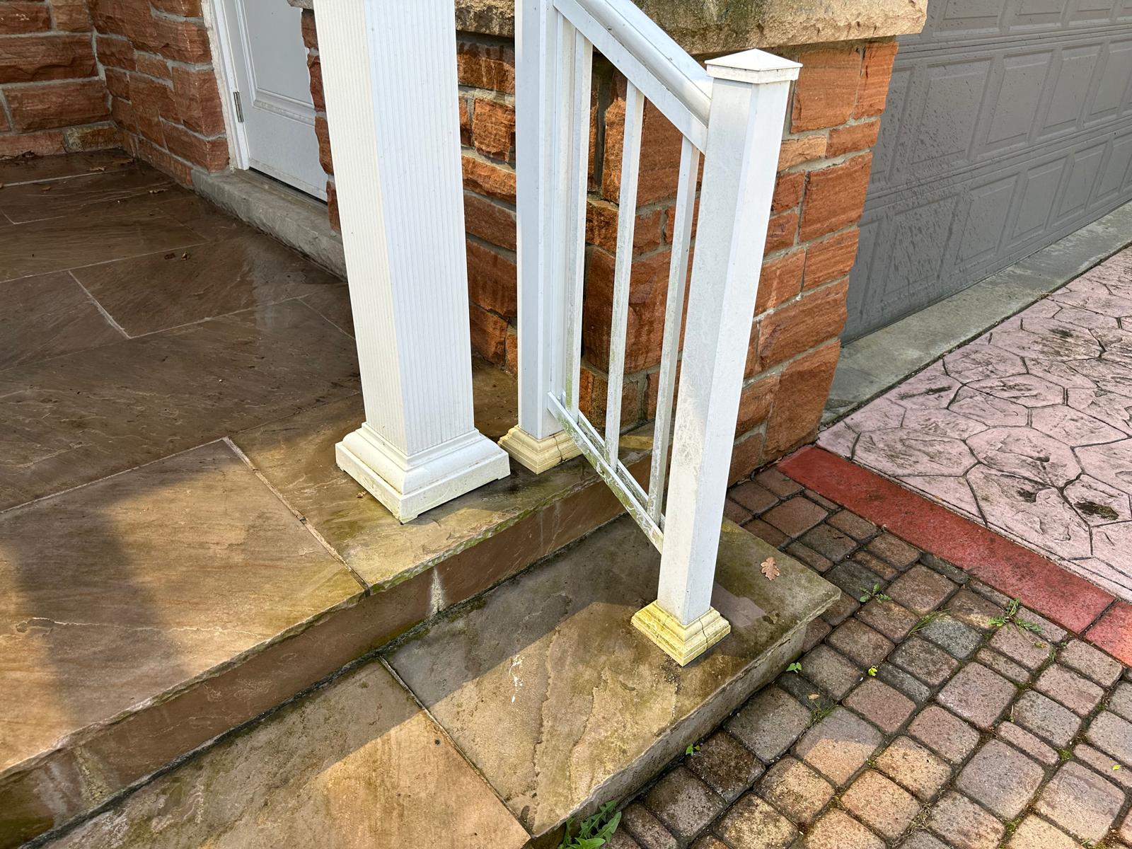 Driveway pressure washing — before